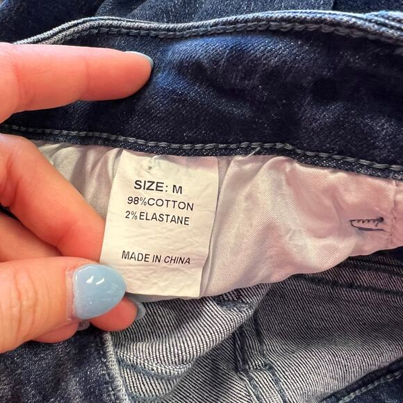 Dark Wash Distressed Skinny Jeans Women's Medium - Picture 3 of 5